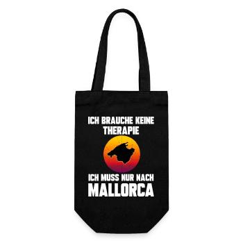 Ich brauche keine Therapie ich muss nach Mallorca - Geschenkbeutel für Flaschen - Schwarz - Vorne