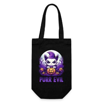 Kawaii Neko Anime Manga Halloween Katzen Community - Geschenkbeutel für Flaschen - Schwarz - Vorne
