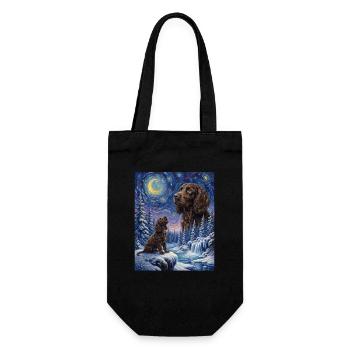 Hurlant au chien de la Lune American Water Spaniel - Sac à bouteille - noir - Devant