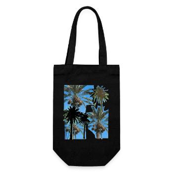 Date Palm Trees Risography - Gift Bag for Bottles - black - Front