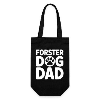 Papa de chien en famille d’accueil - Cadeau adopté par un chien - Sac à bouteille - noir - Devant