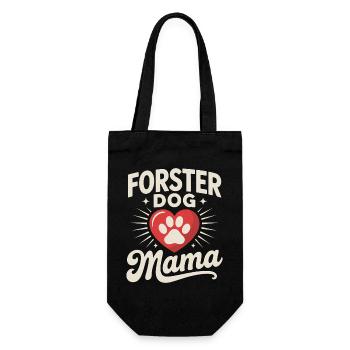 Foster Dog Mom - Hund Adoptiert Geschenk - Geschenkbeutel für Flaschen - Schwarz - Vorne