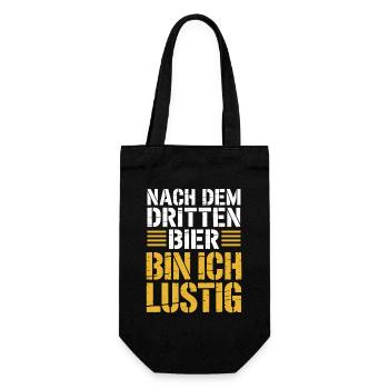 Bier Nach Dem Dritten Bier Lustig JGA Party Malle - Geschenkbeutel für Flaschen - Schwarz - Vorne