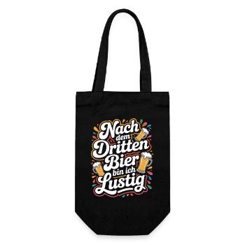 Bier Nach Dem Dritten Bier Lustig JGA Party Malle - Geschenkbeutel für Flaschen - Schwarz - Vorne