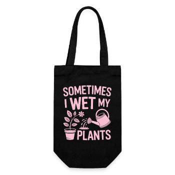 Zimmerpflanzen Sprüche Lustiges Blumen Geschenk - Geschenkbeutel für Flaschen - Schwarz - Vorne