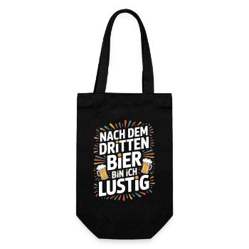 Bier Nach Dem Dritten Bier Lustig JGA Party Malle - Geschenkbeutel für Flaschen - Schwarz - Vorne