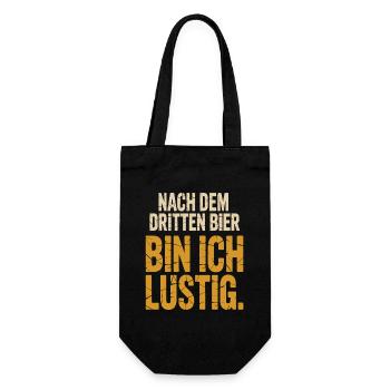 Bier Nach Dem Dritten Bier Lustig JGA Party Malle - Geschenkbeutel für Flaschen - Schwarz - Vorne