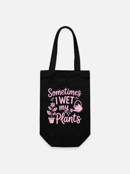 Zimmerpflanzen Sprüche Lustiges Blumen Geschenk - Geschenkbeutel für Flaschen - Schwarz
