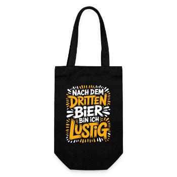 Bier Nach Dem Dritten Bier Lustig JGA Party Malle - Geschenkbeutel für Flaschen - Schwarz - Vorne