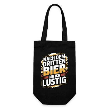 Bier Nach Dem Dritten Bier Lustig JGA Party Malle - Geschenkbeutel für Flaschen - Schwarz - Vorne