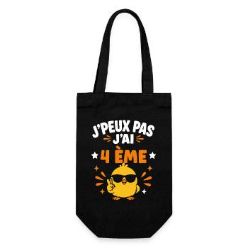 J'peux pas j'ai 4ème - Sac à bouteille - noir - Devant