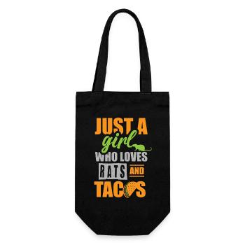 Einfach ein Mädchen, das Ratten und Tacos liebt - Geschenkbeutel für Flaschen - Schwarz - Vorne