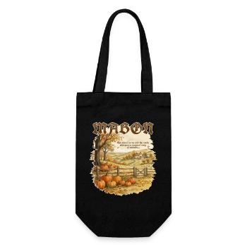 Mabon-Rad des Jahres Heidnische Tagundnachtgleiche - Geschenkbeutel für Flaschen - Schwarz - Vorne