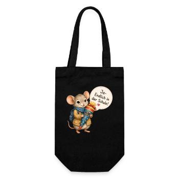 Erster Schultag - Einschulkind - Geschenkbeutel für Flaschen - Schwarz - Vorne