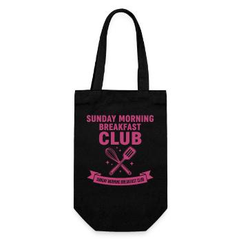 Frühstück Sonntagmorgen Frühstücksclub-Brunch - Geschenkbeutel für Flaschen - Schwarz - Vorne