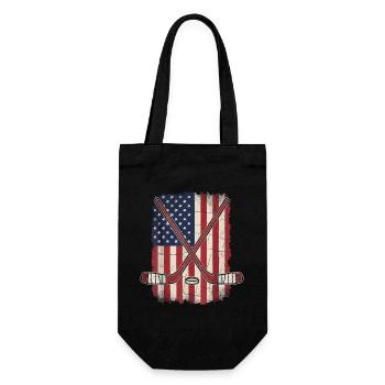Hockey Flag USA Patriotic - Sac à bouteille - noir - Devant