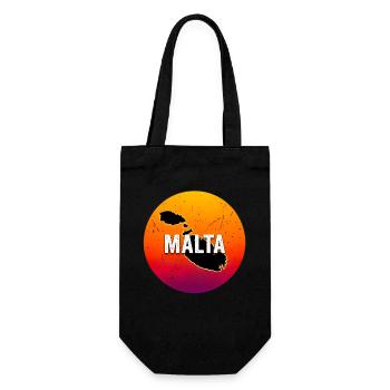 The map of Malta island retro sunset - Gift Bag for Bottles - black - Front