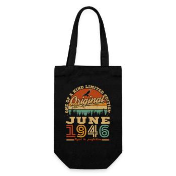 Juin 1946 Cadeau rétro vintage d’anniversaire - Sac à bouteille - noir - Devant