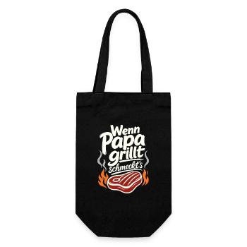 Wenn Papa grillt schmeckt's, Grillmeister Papa - Gift Bag for Bottles - black - Front