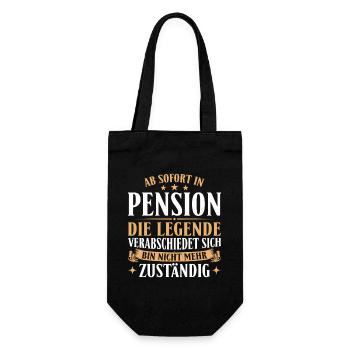 Pension Legende verabschiedet sich - Pensionierung - Geschenkbeutel für Flaschen - Schwarz - Vorne