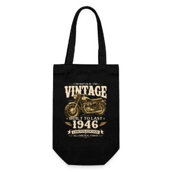 80. Geburtstag Geschenk Biker Jahrgang 1946 - Geschenkbeutel für Flaschen - Schwarz - Vorne