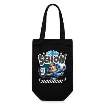 7. Geburtstag Fußball - Geschenkbeutel für Flaschen - Schwarz - Vorne