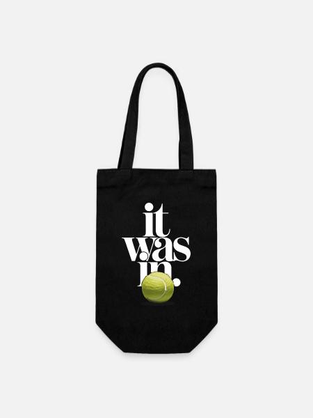 It Was In Tennis Ball | Humor Sport Match - Gift Bag for Bottles - black