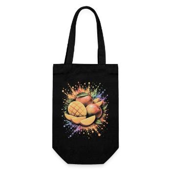Mehrfarbige tropische Mango-Spritzkunst - Geschenkbeutel für Flaschen - Schwarz - Vorne