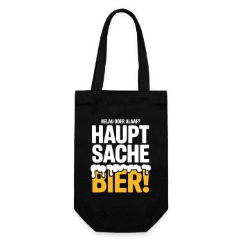 Bier Karneval Fasching Köln Helau oder Alaaf Bier - Geschenkbeutel für Flaschen - Schwarz - Vorne