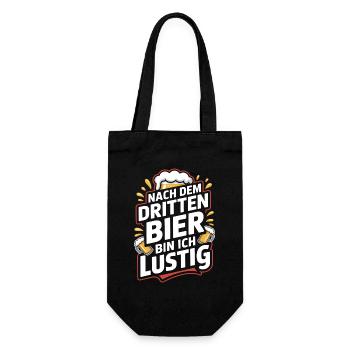 Bier Nach Dem Dritten Bier Lustig JGA Party Malle - Geschenkbeutel für Flaschen - Schwarz - Vorne