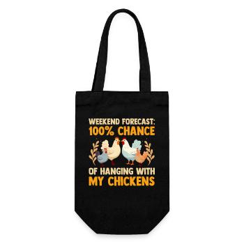 Farmer Rooster Flock Poultry Forecast Chicken - Geschenkbeutel für Flaschen - Schwarz - Vorne