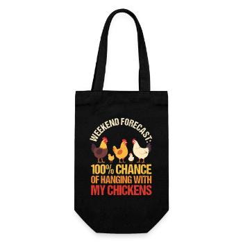 Farmer Rooster Flock Poultry Forecast Chicken - Gift Bag for Bottles - black - Front