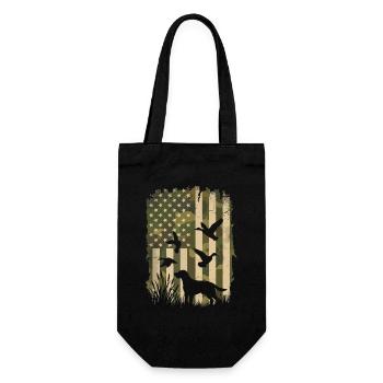 Chien Silhouette du drapeau des États-Unis - Sac à bouteille - noir - Devant