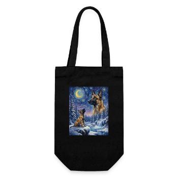 Hurlant à la Lune Mème Chien Belge Malinois - Sac à bouteille - noir - Devant