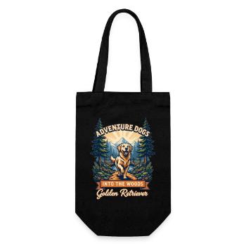 Chiens d’aventure – Golden Retriever Randonnée Vintage - Sac à bouteille - noir - Devant