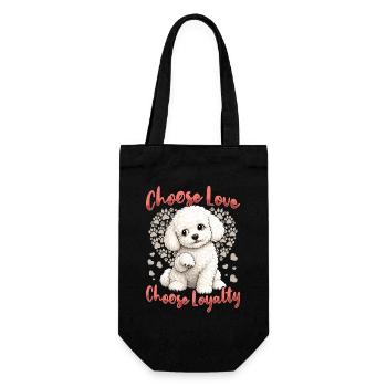 Bichon Frise Dog Breed - Gift Bag for Bottles - black - Front