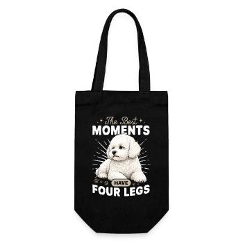 Bichon Frise Dog Breed - Geschenkbeutel für Flaschen - Schwarz - Vorne