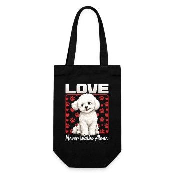 Bichon Frise Dog Breed - Geschenkbeutel für Flaschen - Schwarz - Vorne