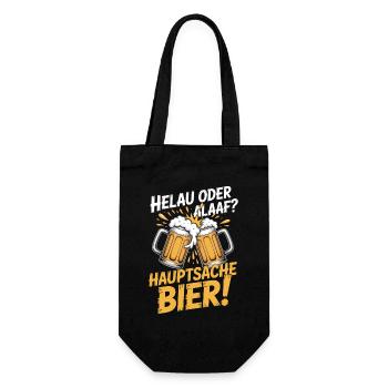 Bier Karneval Fasching Köln Helau oder Alaaf Bier - Geschenkbeutel für Flaschen - Schwarz - Vorne