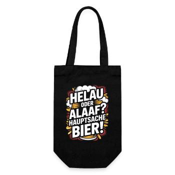 Bier Karneval Fasching Köln Helau oder Alaaf Bier - Geschenkbeutel für Flaschen - Schwarz - Vorne