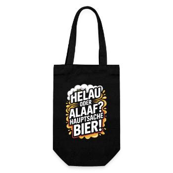 Bier Karneval Fasching Köln Helau oder Alaaf Bier - Geschenkbeutel für Flaschen - Schwarz - Vorne