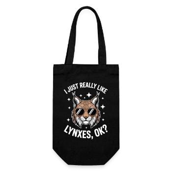 Luchs Sprüche Luchse Jungs Lustig Luchs Geschenk - Geschenkbeutel für Flaschen - Schwarz - Vorne