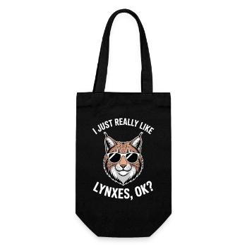 Lynx Sayings Lynx Girl Funny Lynx Gift - Gift Bag for Bottles - black - Front