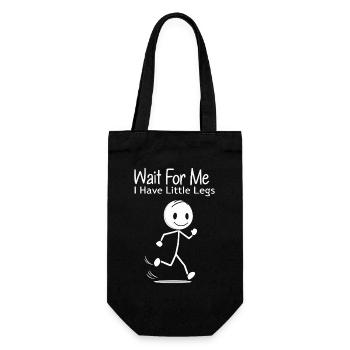 Attendez-moi – Petites jambes, grand humour - Sac à bouteille - noir - Devant