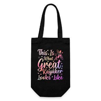 This is what a great Kayaker looks like - Canoeing - Gift Bag for Bottles - black - Front