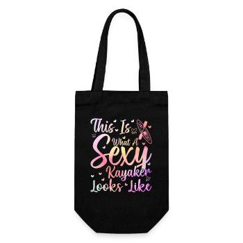 This is what a sexy Kayaker looks like - Canoeing - Gift Bag for Bottles - black - Front
