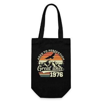 Cadeau d’anniversaire rétro vintage 1976 - Sac à bouteille - noir - Devant