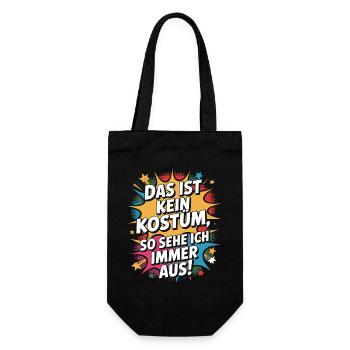 Karneval Das Ist Kein Kostüm Fasching Halloween - Geschenkbeutel für Flaschen - Schwarz - Vorne