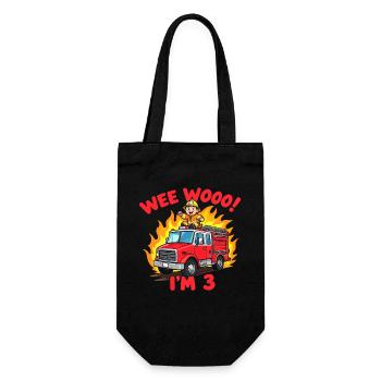 Petit héros pompier pour ses 3 ans - Sac à bouteille - noir - Devant