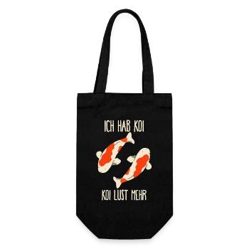 Ich hab Koi, Koi Lust Mehr - Koi Fische  - Geschenkbeutel für Flaschen - Schwarz - Vorne